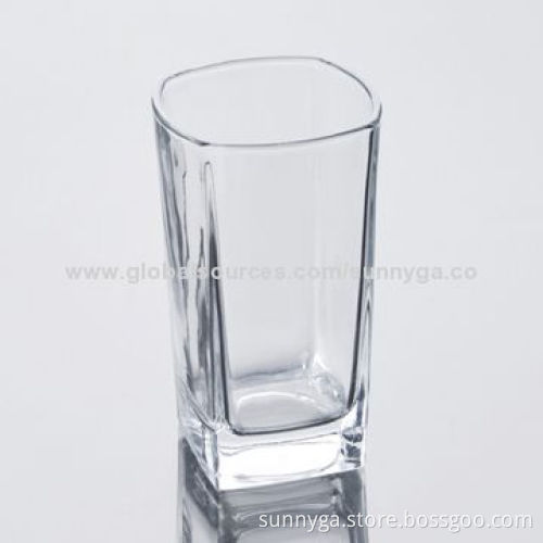 Machine Press Drinking Glass in Square Shape, Available in Various Sizes